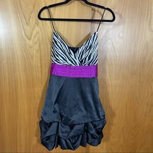 Roberta, Mini Dress, Size 9/10.  Good used condition! Zebra Pink and Black.